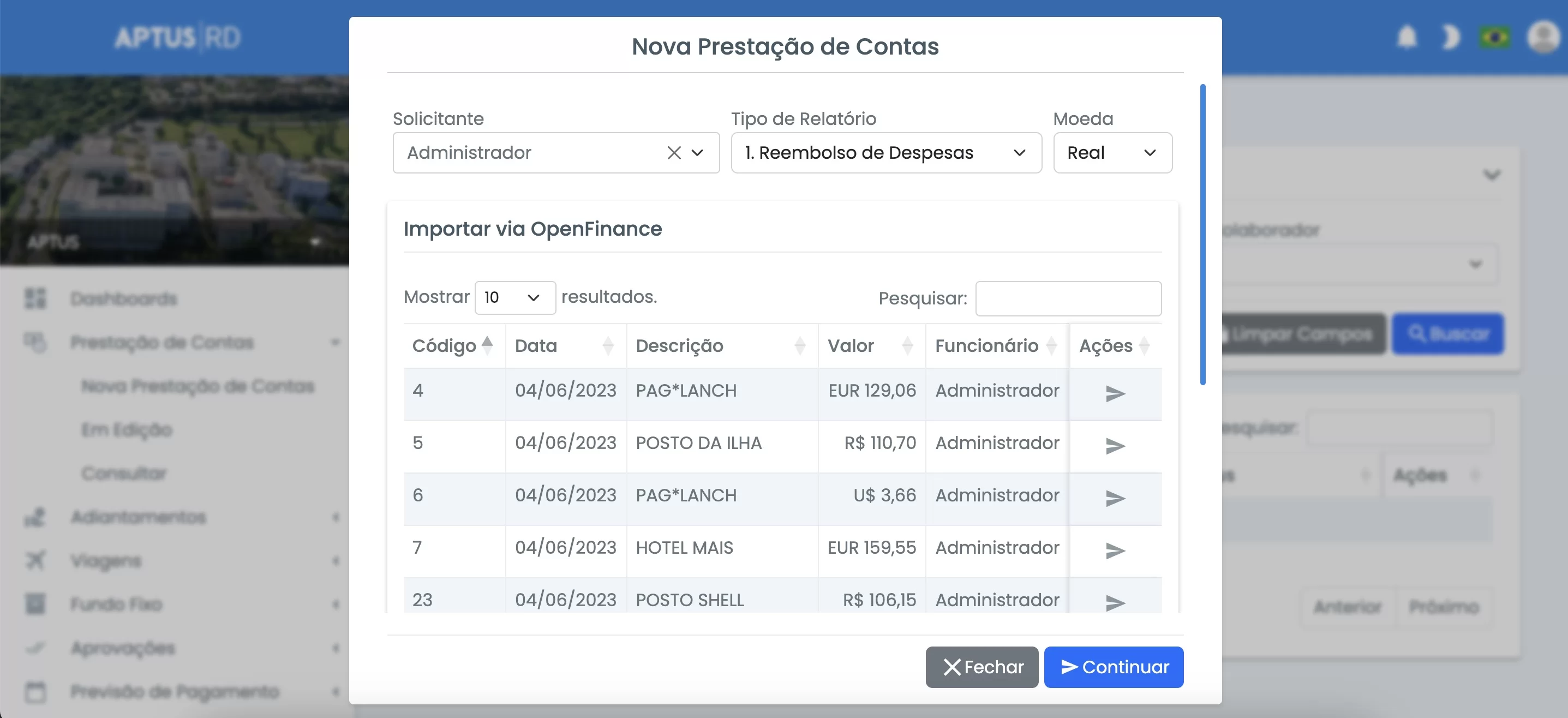 Tela 3 do Aptus RD